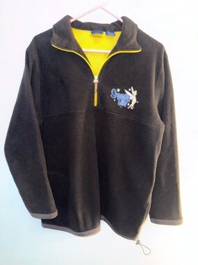 Tinker Bell - Black Half-Zip Fleece Pullover with Yellow Trim